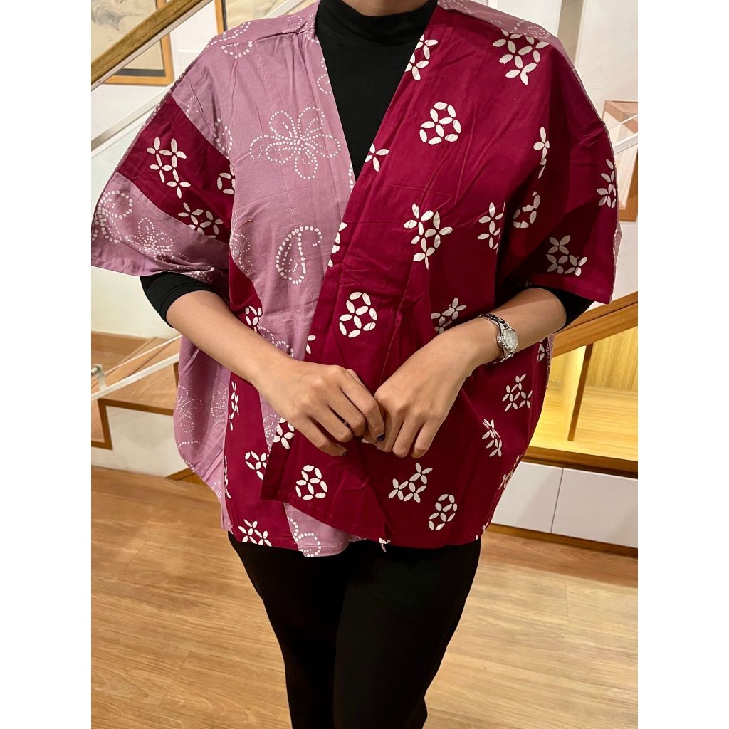 Batik ENOM - Outer Mirae -  Batik Cap Bahan Katun - Ressa  - Outer Batik Modern Wanita - Astacala Series