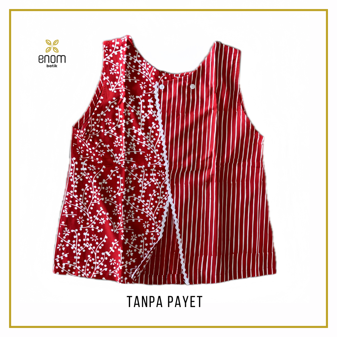 Batik ENOM - Blus Merari - Batik Cap Bahan Katun - Baju Natal - Blouse Tanpa Lengan Wanita - Sorai Series