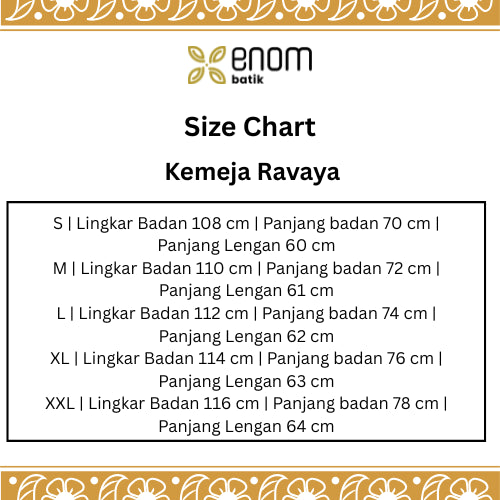 Batik ENOM - Kemeja Ravaya - Batik Cap Bahan Katun - Baju Natal -Kemeja Batik Pria Lengan Panjang - Sorai Series