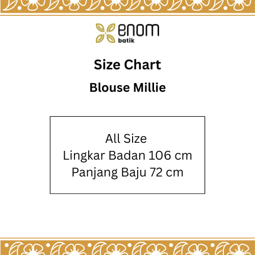 Batik ENOM - Blouse Millie - Batik Cap Bahan Katun - Atasan Batik Wanita Modern - Onyx Series