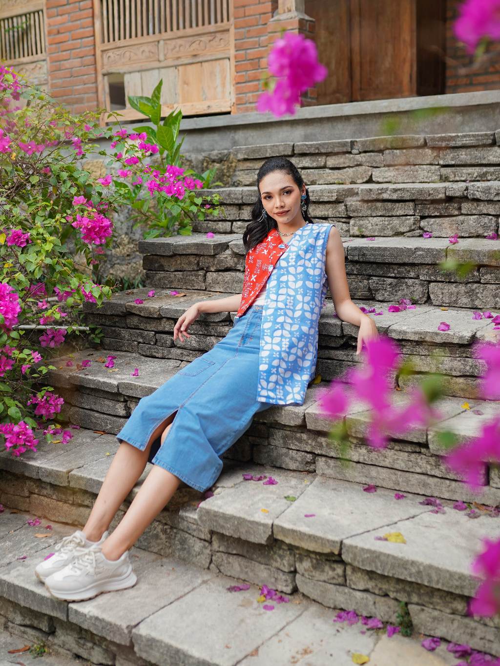 Batik ENOM - Outer Rivera Batik Cap Bahan Katun  - Batik Wanita Modern - Batik Wanita Premium - Saujana Series