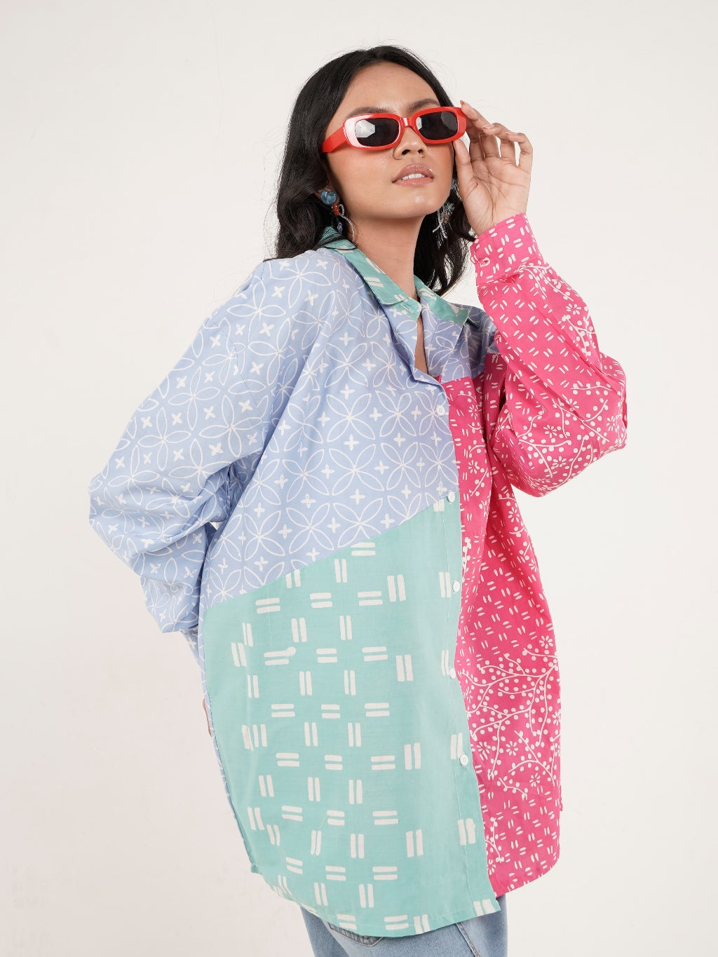Batik ENOM - Blus Hestia - Batik Cap Bahan Katun - Baju Batik Wanita Modern - Patchwork Menawan Series