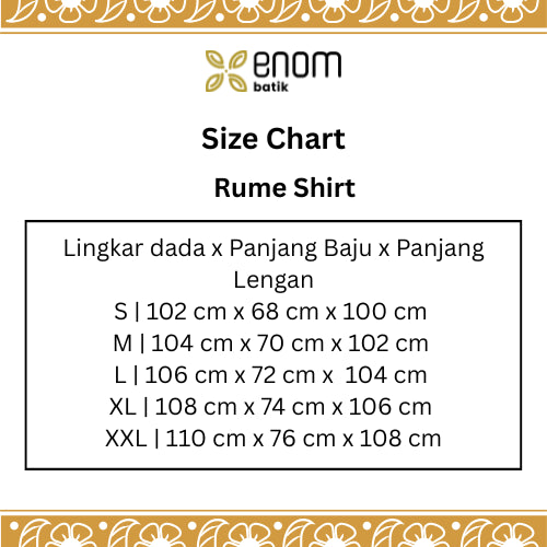 Batik ENOM - Rume Shirt -  Batik Cap Bahan Katun - Baju Natal - Kemeja Batik Modern Pria -  Sorai Series