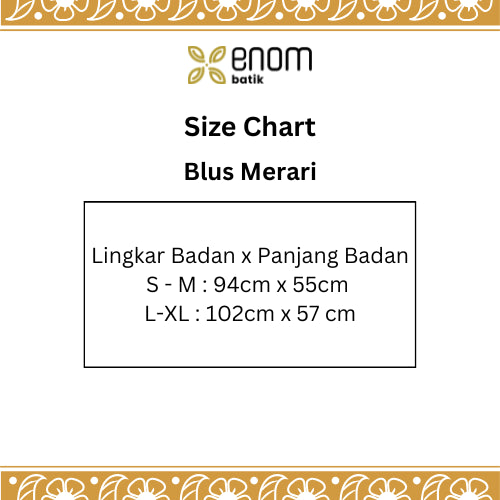 Batik ENOM - Blus Merari - Batik Cap Bahan Katun - Baju Natal - Blouse Tanpa Lengan Wanita - Sorai Series