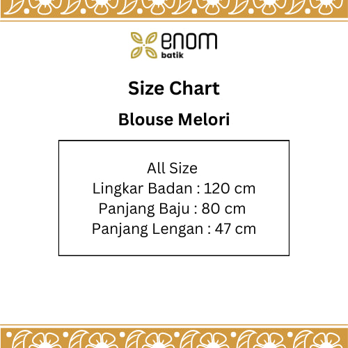 Batik ENOM - Blouse Melori - Batik Cap Bahan Katun - Blouse Lengan Panjang - Labuh Series