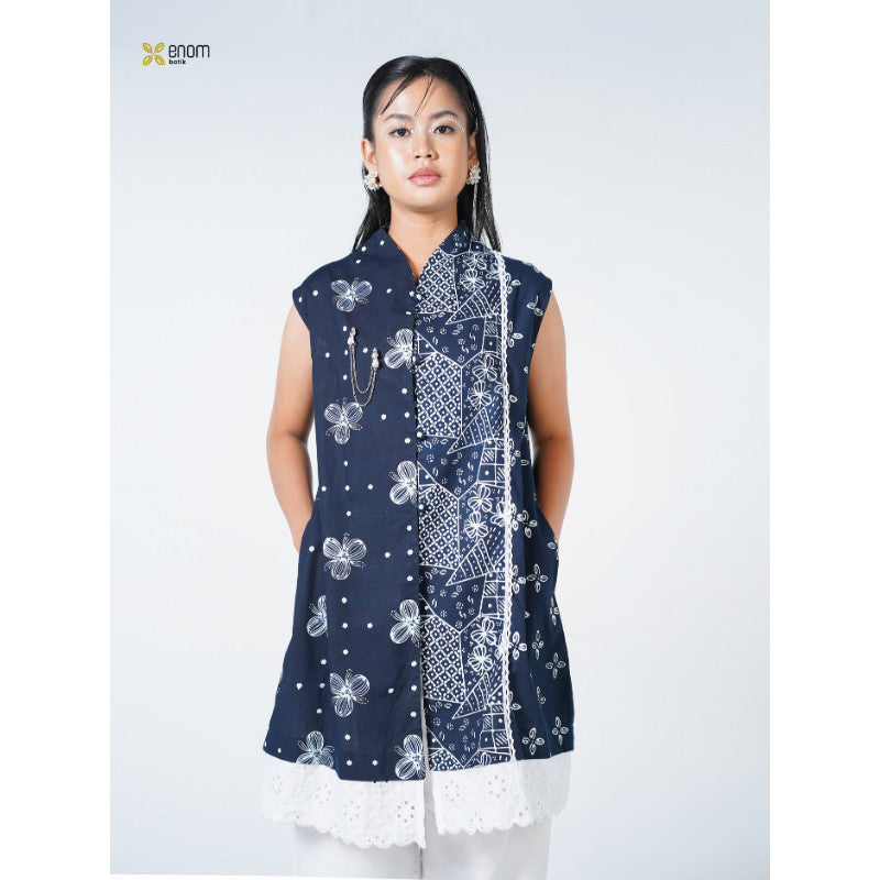 Batik ENOM - Blouse GAUNG SERAYA / Noura - Blouse Batik Cap Premium Baju Hari Raya Outer Atasan