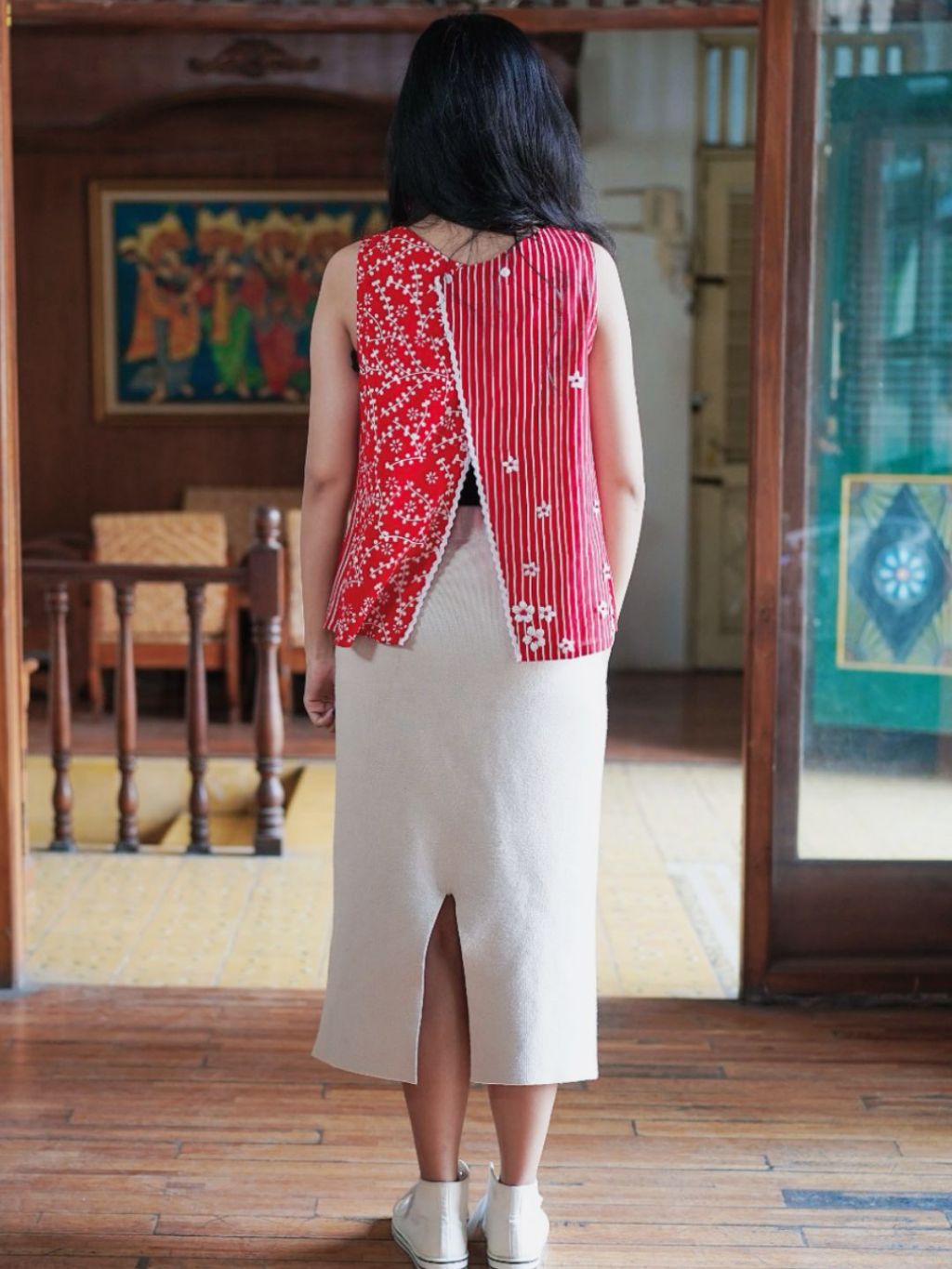 Merari | Blus Batik Wanita Merah Putih | Sorai