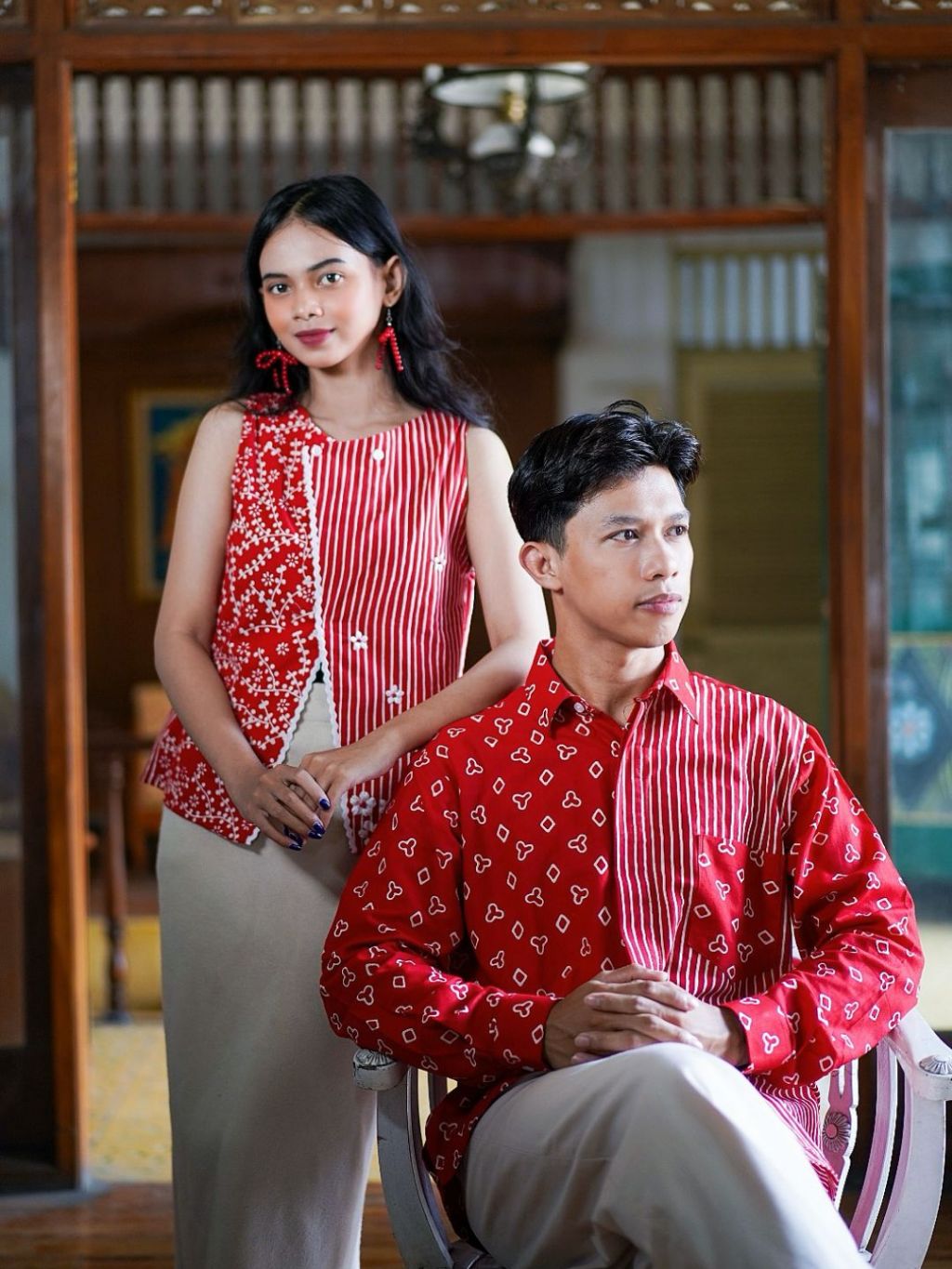 Merari | Blus Batik Wanita Merah Putih | Sorai