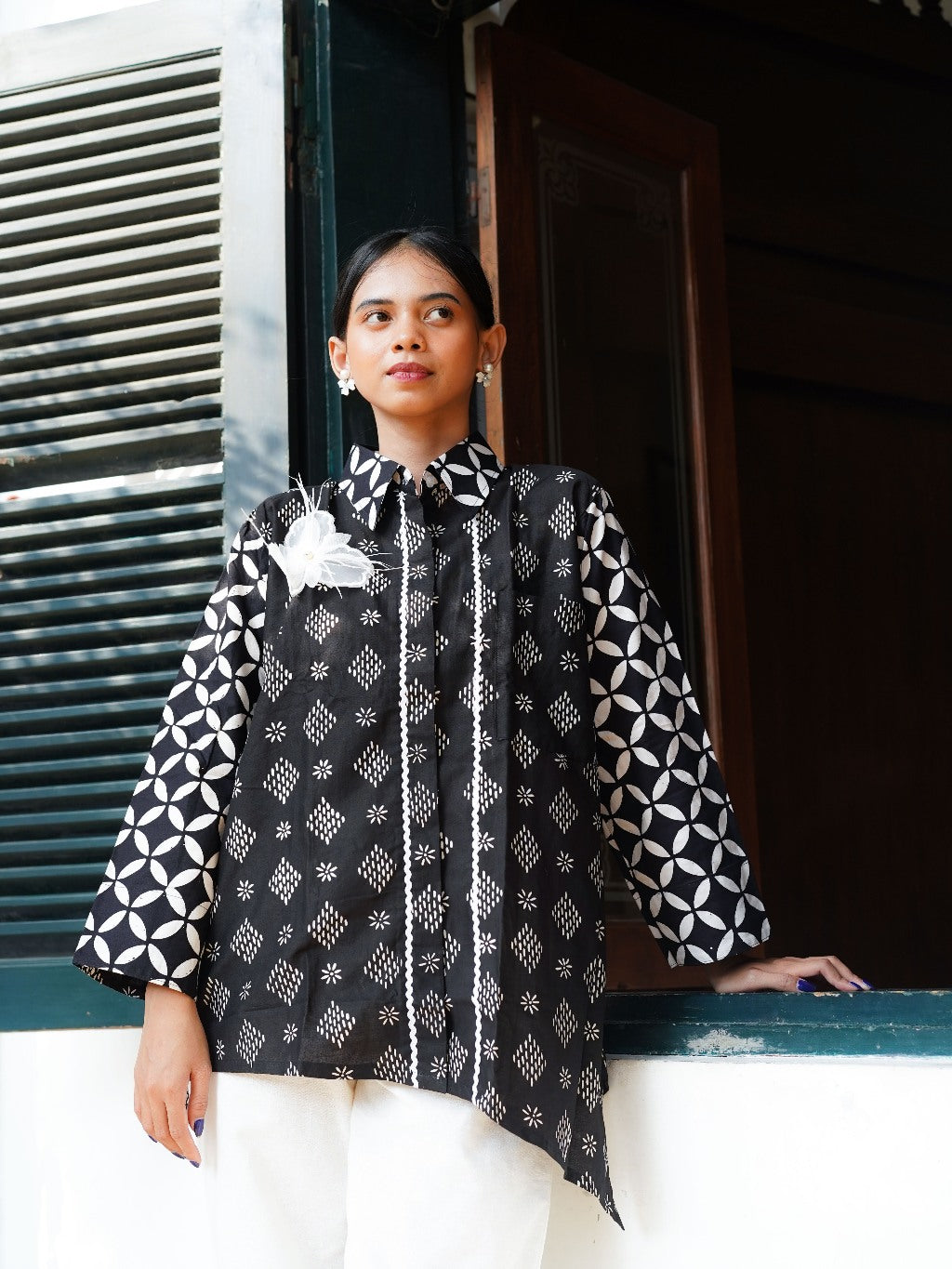 Batik ENOM - Blouse Shakira & Shania - Batik Cap Bahan Katun - Blouse Atasan Batik Wanita - Onyx Series