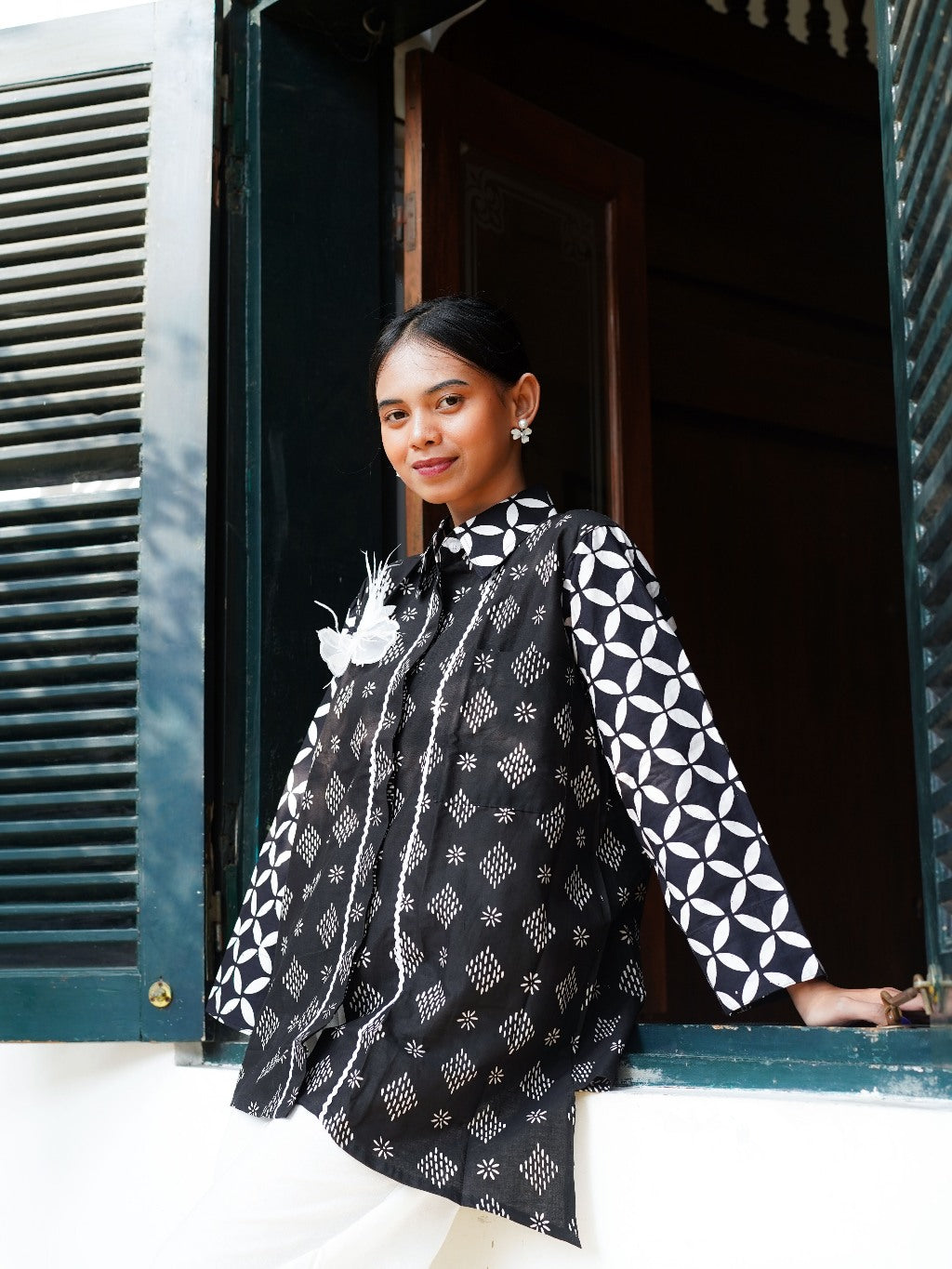 Batik ENOM - Blouse Shakira & Shania - Batik Cap Bahan Katun - Blouse Atasan Batik Wanita - Onyx Series