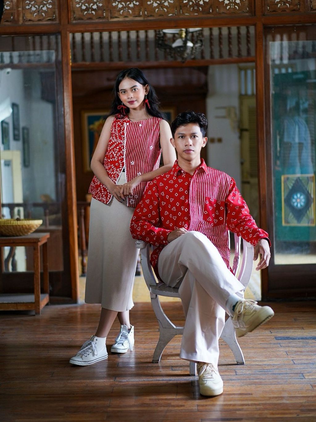 Merari | Blus Batik Wanita Merah Putih | Sorai