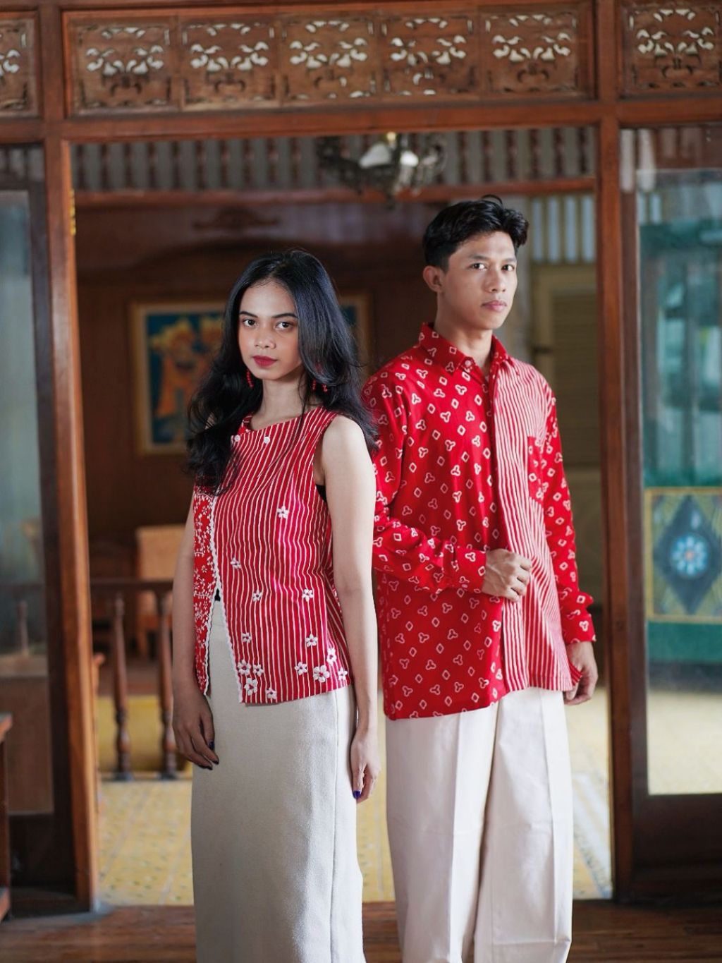 Merari | Blus Batik Wanita Merah Putih | Sorai