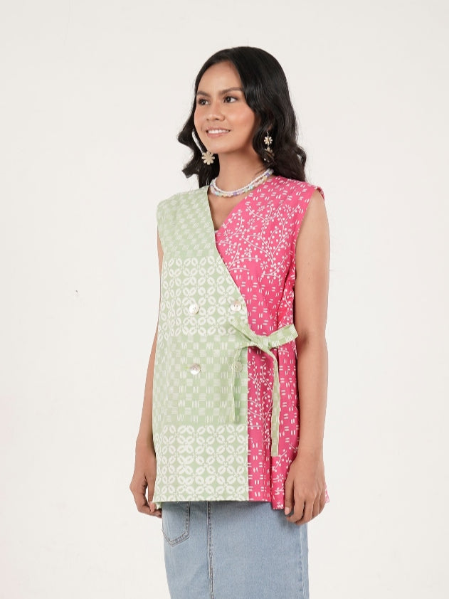 Batik ENOM - Outer Jena - Sheila - Batik Cap Bahan Katun - Outer Batik - Batik Wanita Modern - Patchwork Menawan Series