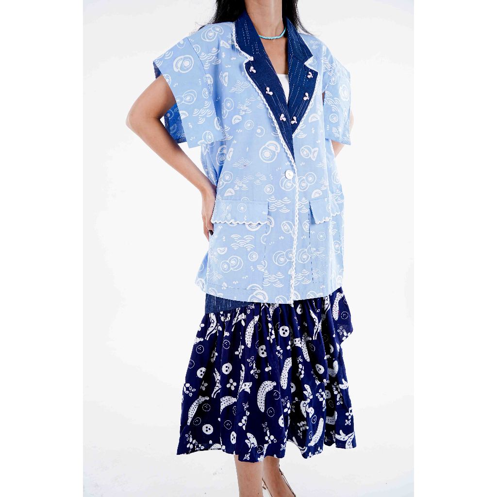 Batik ENOM - Outer Nadia & Rok Dannia - Batik Cap Bahan Katun - Outer Batik Wanita Modern - Rasa Tropical Series