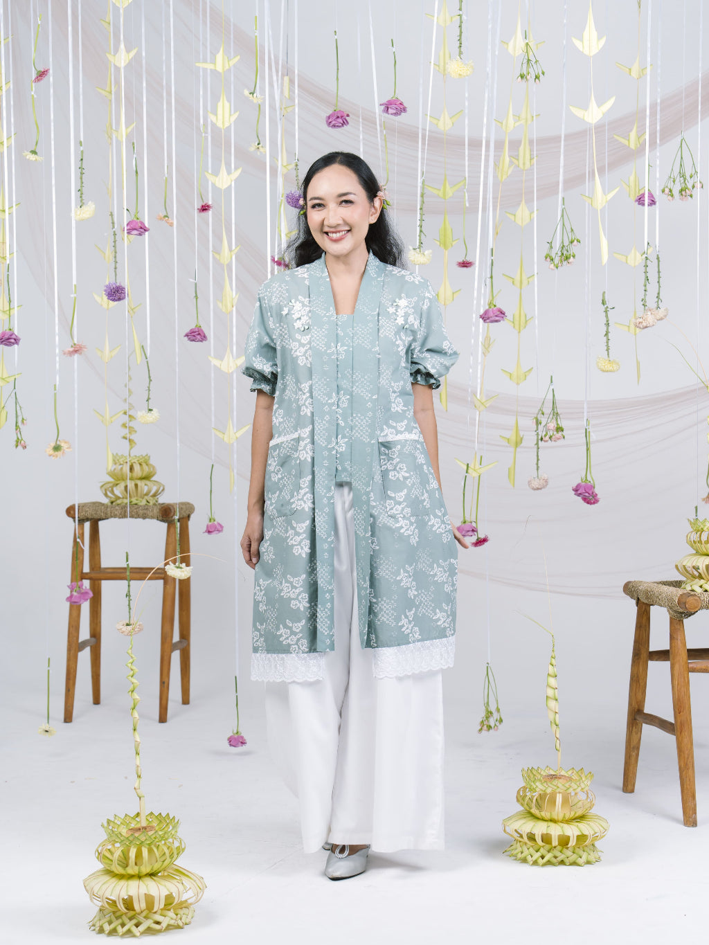Aruna | Tunik Batik Wanita Lengan Pendek | Labuh