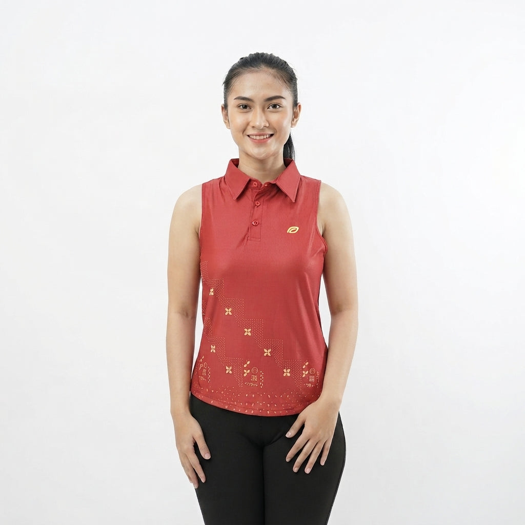 Raga ENOM - Jersey Wanita Polo Sleeveless / Jersey Batik Wanita Premium Printed