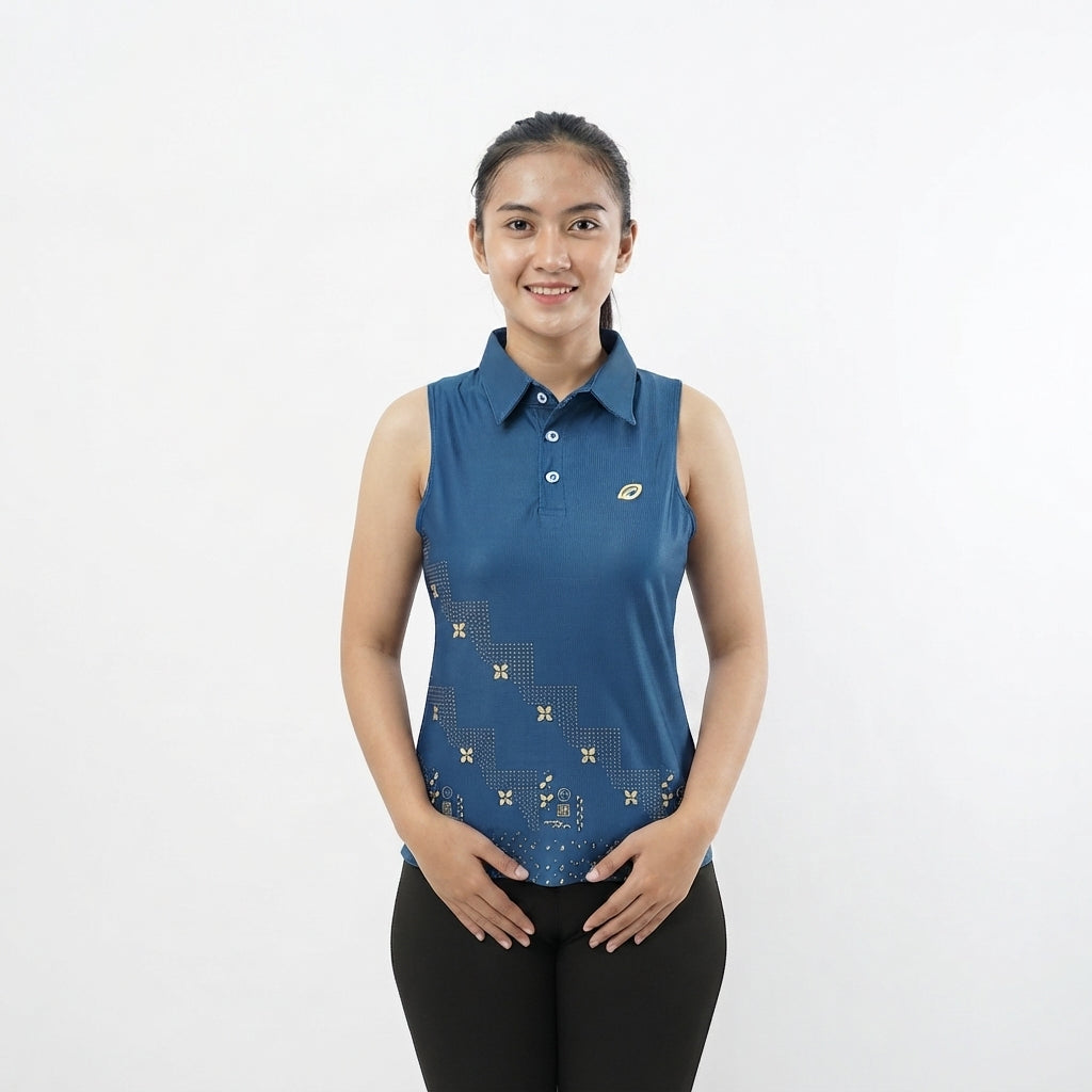 Raga ENOM - Jersey Wanita Polo Sleeveless / Jersey Batik Wanita Premium Printed
