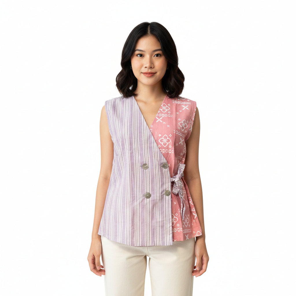 Batik ENOM - Outer Jena - Sheila - Batik Cap Bahan Katun - Outer Batik - Batik Wanita Modern - Patchwork Menawan Series