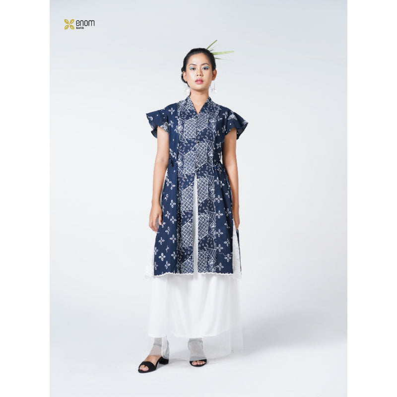 Batik ENOM - Tunik  GAUNG SERAYA / Ziva - Dress Lebaran Batik Premium Outer Panjang Wanita Batik Cap Hari Raya