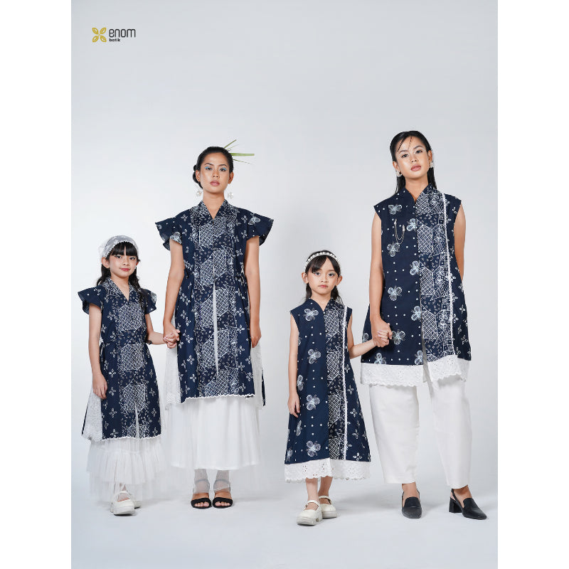 Batik ENOM - Tunik  GAUNG SERAYA / Ziva - Dress Lebaran Batik Premium Outer Panjang Wanita Batik Cap Hari Raya