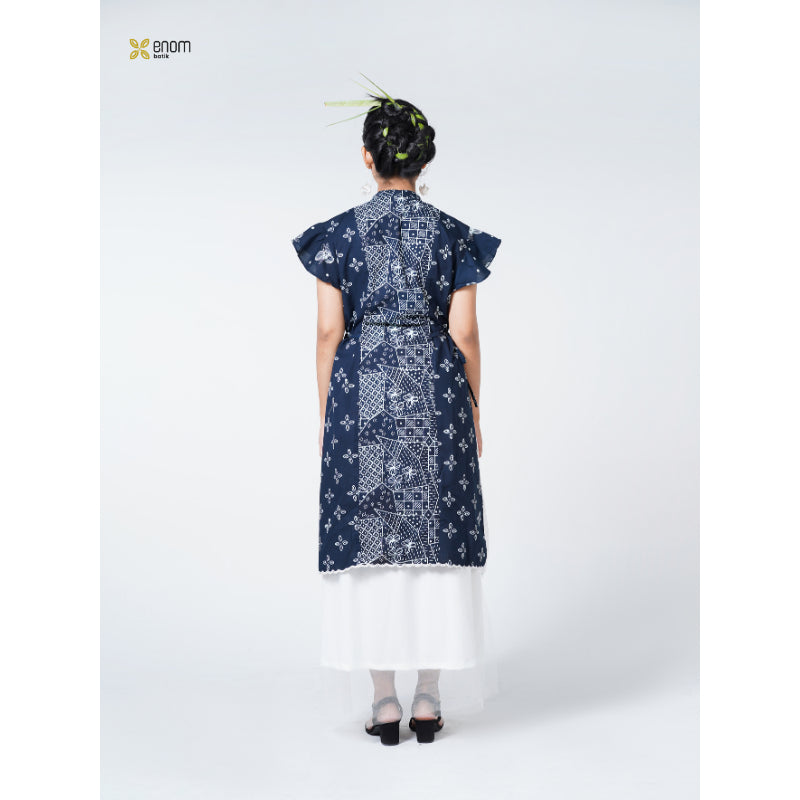 Batik ENOM - Tunik  GAUNG SERAYA / Ziva - Dress Lebaran Batik Premium Outer Panjang Wanita Batik Cap Hari Raya
