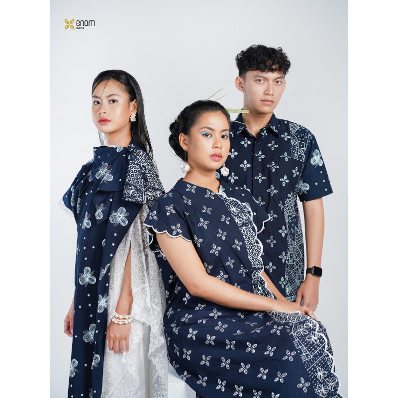 Batik ENOM - Tunik  GAUNG SERAYA / Elina - Dress Lebaran Batik Premium Batik Cap Baju Hari Raya