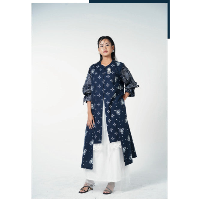 Batik ENOM - Tunik  GAUNG SERAYA / Elina - Dress Lebaran Batik Premium Batik Cap Baju Hari Raya