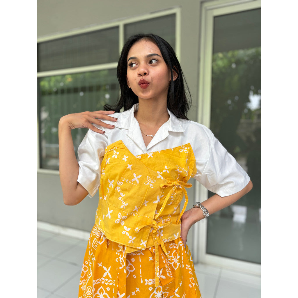 Batik ENOM - Blus Hanna & Rok Vara - Atasan batik wanita - Rok Pendek Bahan Katun