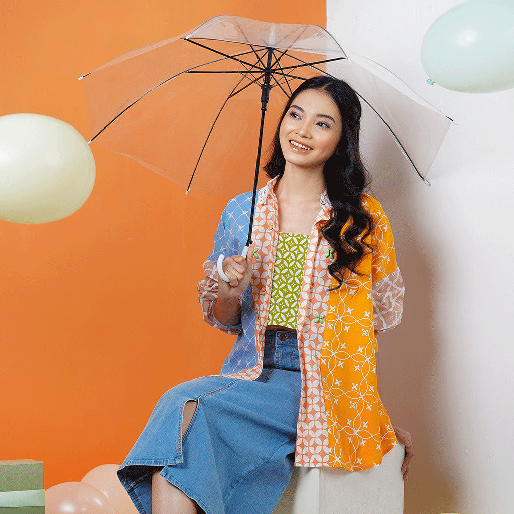 Batik ENOM - Blus Astrid    - Batik Cap Bahan Katun - Blouse Batik Wanita Modern Batik Cap - Pijar Series