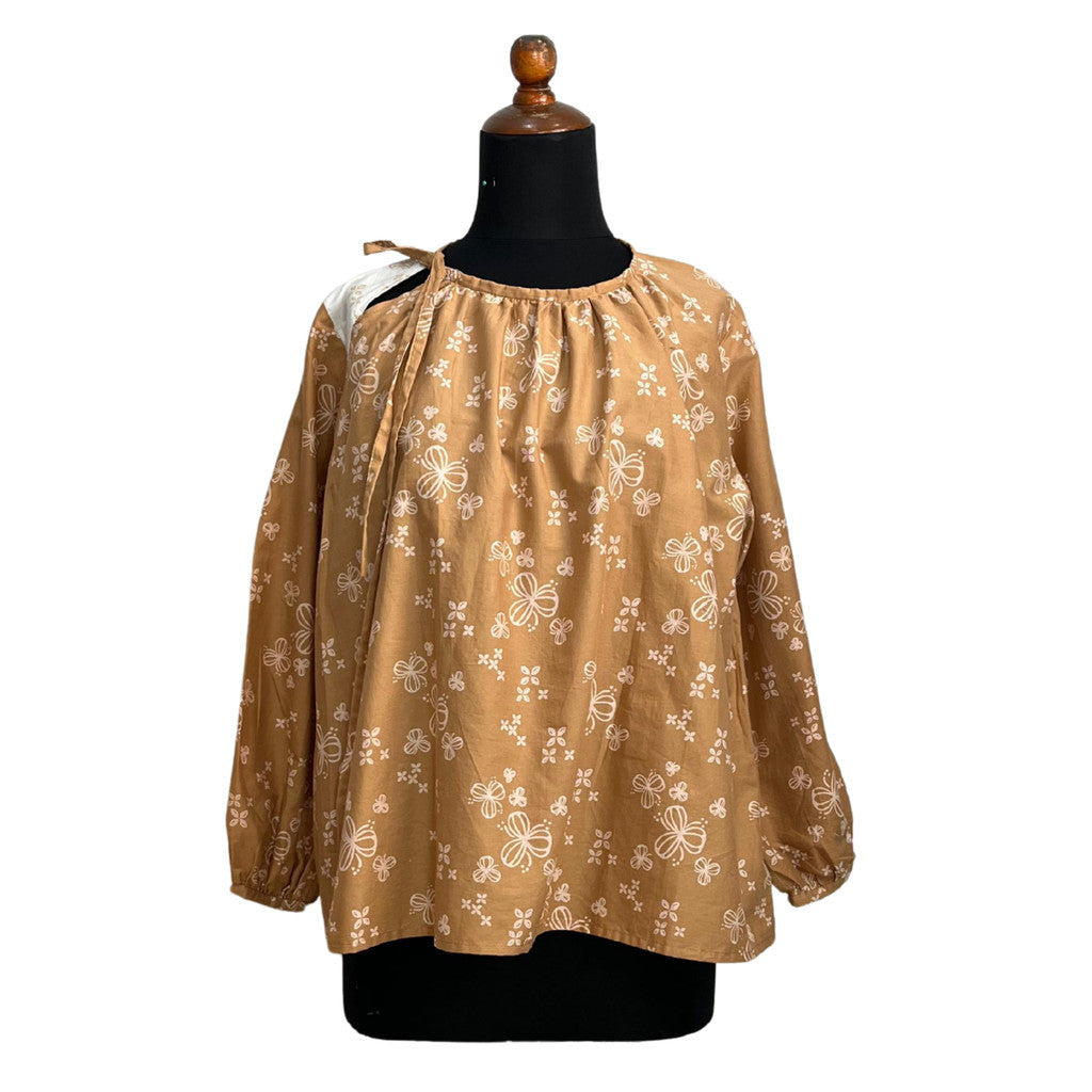 Batik ENOM - Outer Ardhan - Outer Terra - Blouse Lumora Batik Cap Bahan Katun - Outer Wanita Lengan Pendek - Rona Bumi Series
