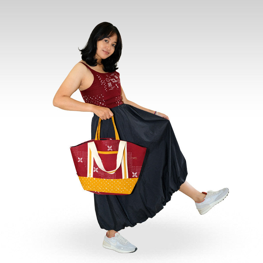 Araya | Rok Balon Panjang Full Furing – Batik ENOM