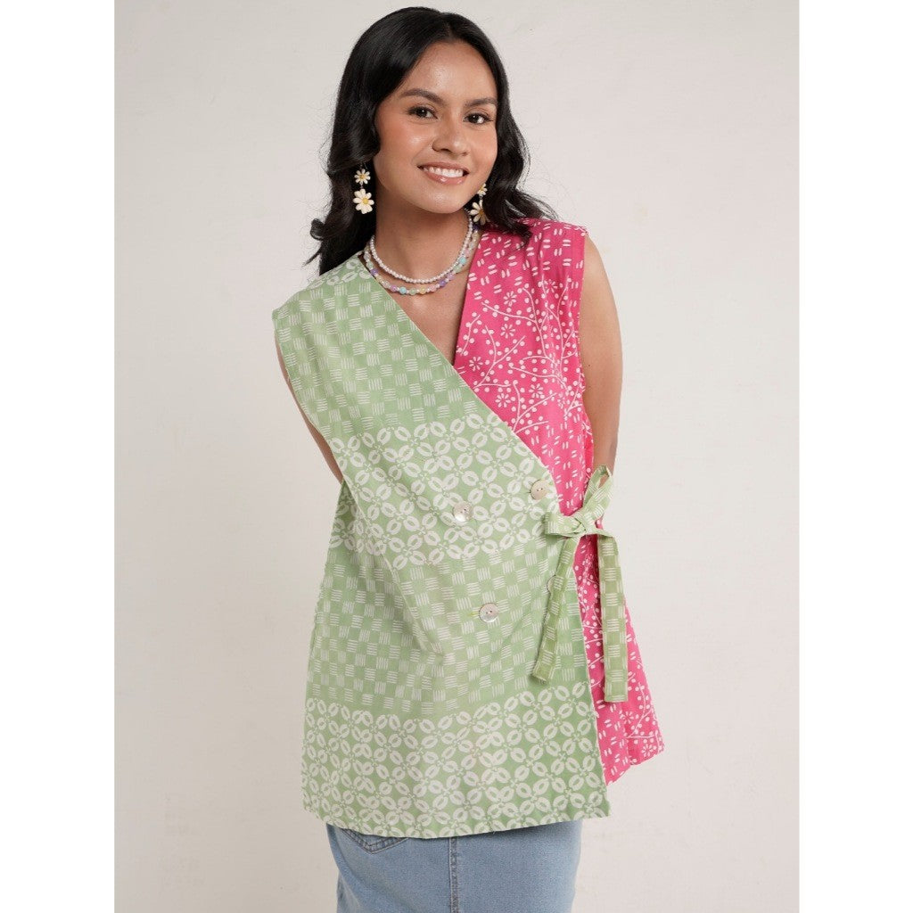 Batik ENOM - Outer Jena - Sheila - Batik Cap Bahan Katun - Outer Batik - Batik Wanita Modern - Patchwork Menawan Series