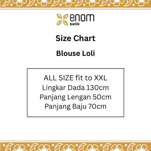 Batik ENOM - Blouse Loli - Batik Cap Bahan Katun - Blouse Batik Wanita Modern - Patchwork Series