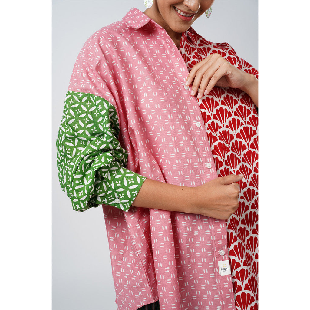 Batik ENOM - Blouse Loli - Batik Cap Bahan Katun - Blouse Batik Wanita Modern - Patchwork Series
