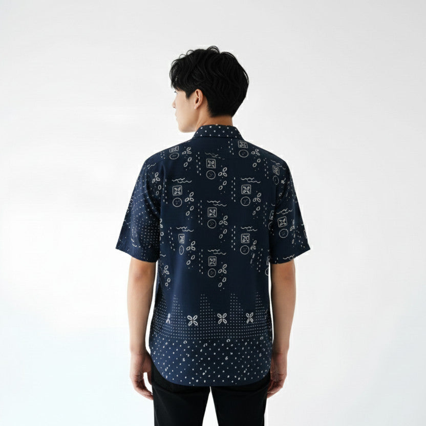 KEMEJA SLIM FIT PD S NAVY CAP SINAR KASIH BINTANG Z10076