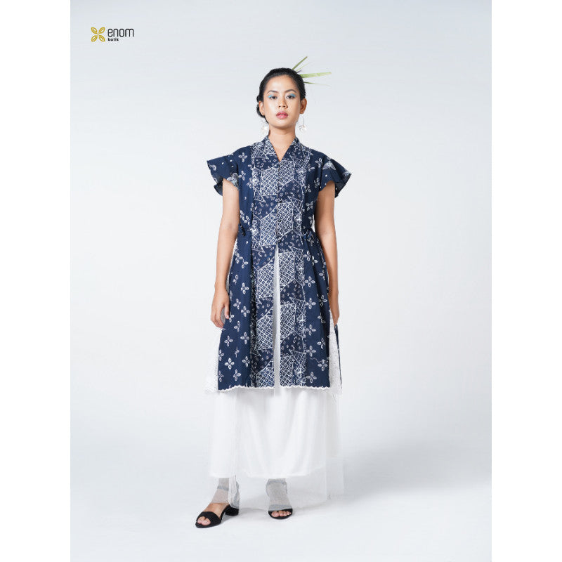 Batik ENOM - Tunik  GAUNG SERAYA / Ziva - Dress Lebaran Batik Premium Outer Panjang Wanita Batik Cap Hari Raya