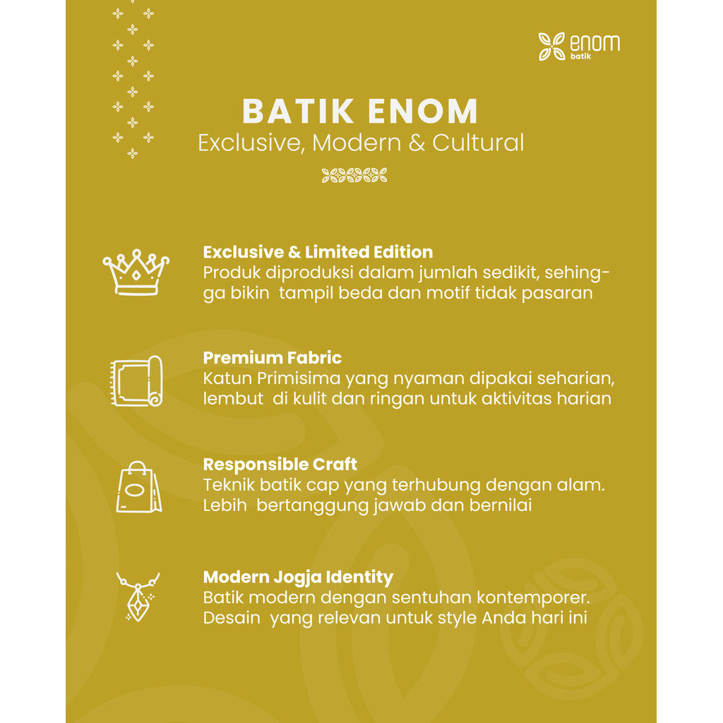 Batik ENOM - Blouse Loli - Batik Cap Bahan Katun - Blouse Batik Wanita Modern - Patchwork Series