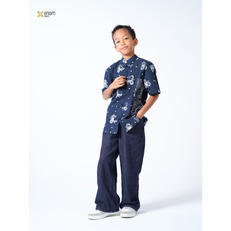 Batik ENOM - GAUNG SERAYA Zayyan / Kids Serries  -  Kemeja Busana Anak Laki Laki Batik Cap Bahan Katun Hari Raya & Lebaran
