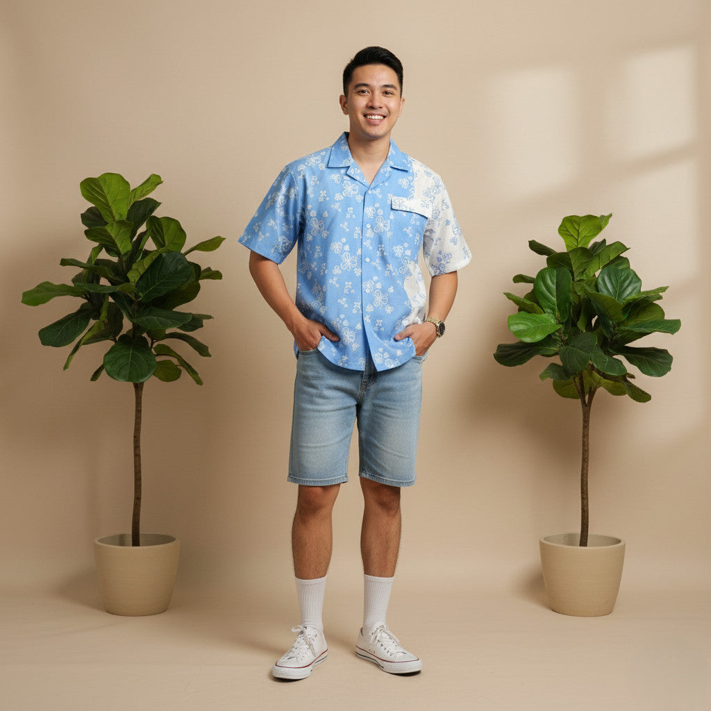 Megantara | Kemeja Batik Pria Lengan Pendek | Rona Bumi