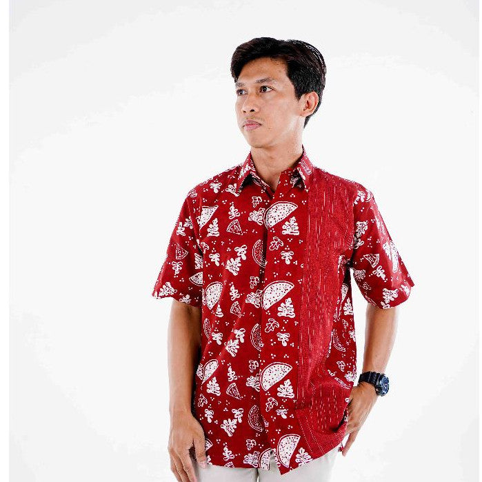 Batik ENOM - Blouse Kinara & Kemeja Skala - Batik Cap Bahan Katun - Baju Batik Wanita Modern - Kemeja Batik Pria Lengan Pendek - Rasa Tropical Series