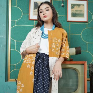 Dress Batik Modern Dua Warna Kina Series Batik ENOM